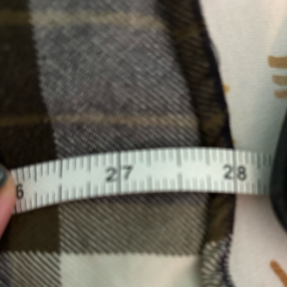 Abercrombie & Fitch Mens Slim Fit Flannel Button Down Size Small Olive Dark Navy - Picture 8 of 8